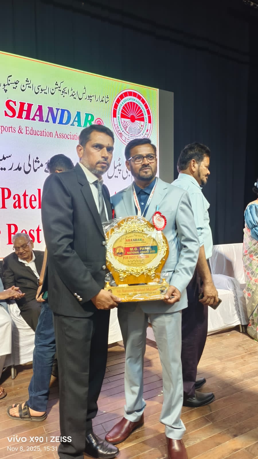 Ideal Teacher Award to Ramzan Mujawar